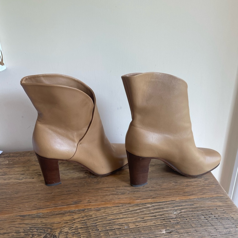 Celine Beige leather Wrap Ankle Boots Size 39.5 - Picture 5 of 8